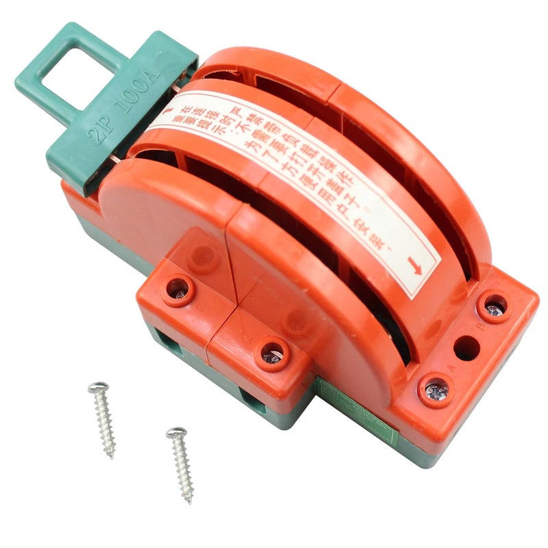 FORLETOR Disconnect Knife Switch Double Throw,100A 220V 2 Pole Safety Two-Way Double-Switching Switch - Image 1